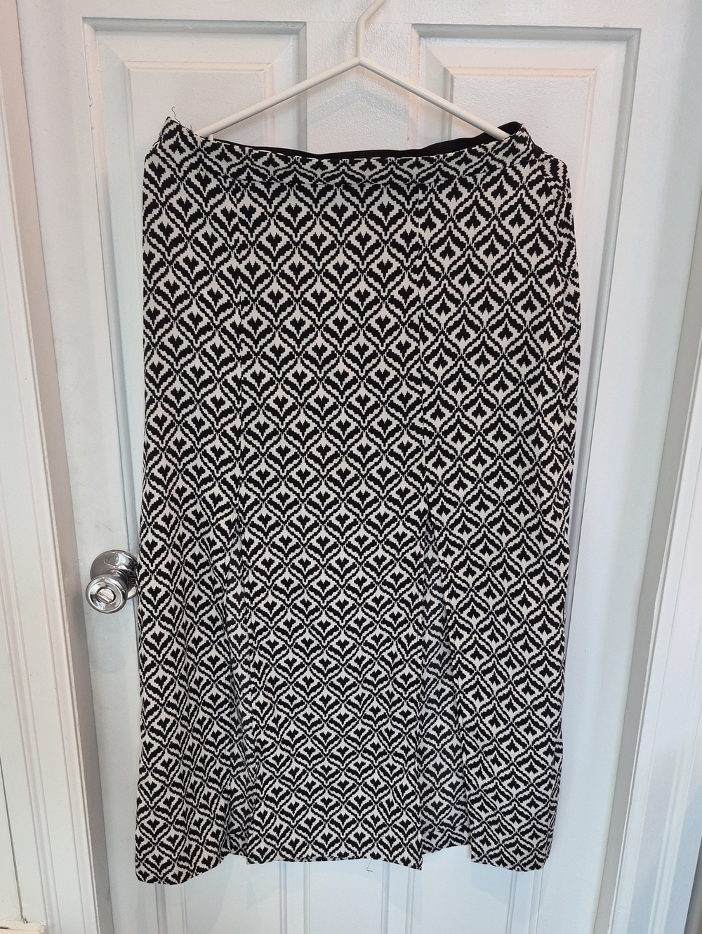 Black & White Geometric Midi Skirt